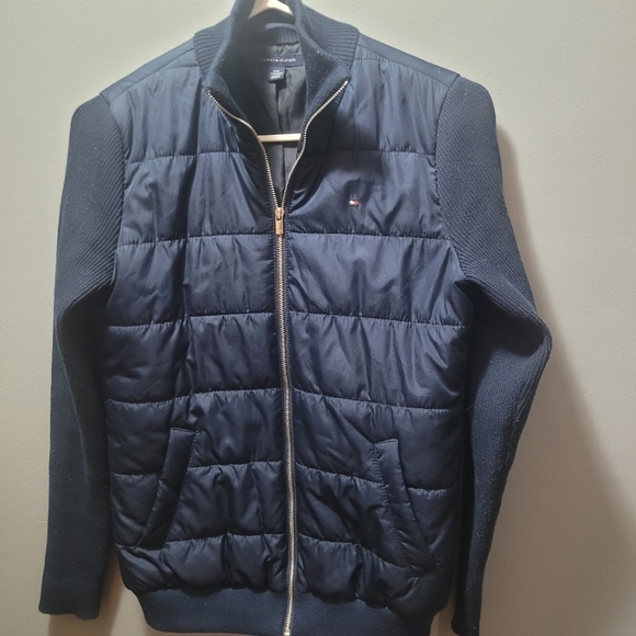 Tommy Hilfiger Navy Light Puffer Jacket XXS - Picture 2 of 7